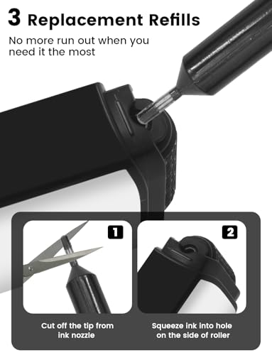 Identitätsschutz-Rollstempe, Identitätsdiebstahl-Prävention Sicherheitsstempel, Datenschutz Textschwärzer Sicherheits Set 1 Rollstempel und 3 Nachfüllkartusche
