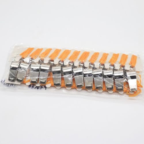 12 silbatos de acero con cuerda SHINEOFI para deportes miniatura 5