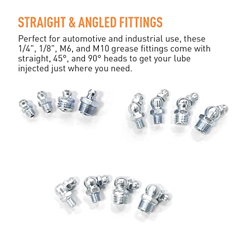 Trivd Frol 210pc SAE & Metric Grease Fittings Kit, Hydraulic Grease