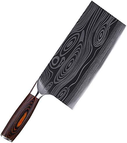 MAYiT Meat Cleaver Knife, 7 Inch Sharp Chef Knife Handmade Forged High-carbon Clad Steel Kitchen Knives Cleaver Filleting Slicing Broad Butcher knife