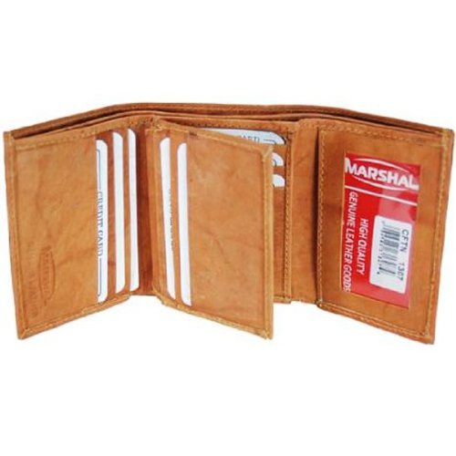 Tri-fold Genuine Leather Mens Wallet Card Case #1307CF