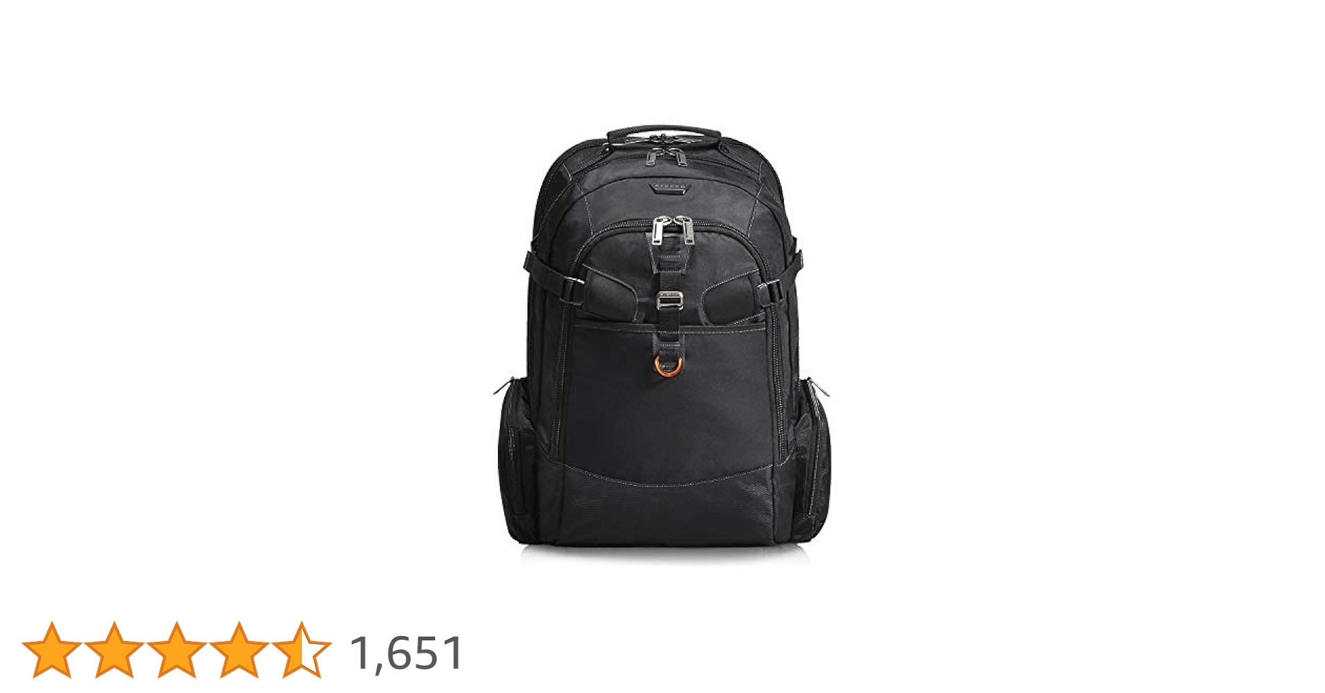 EVERKI TRACKMAN ブラックバックパック Trackman Everki Onyx Premium Backpack 17.3