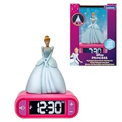 LEXi BOOK Disney Princess Digital Alarm Clock for Kids with Night Light Snooze, Childrens Clock