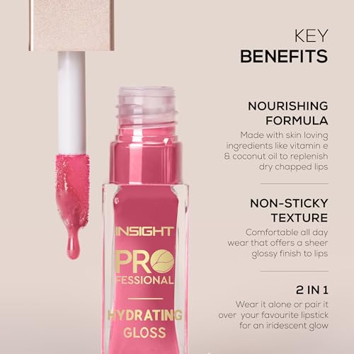 Image of INSIGHT Professional Hydrating Lip Gloss - Iced Latte | Non-Sticky, Long-Lasting Moisture & Shine | Infused with Vitamin E & Coconut Oil | Sheer, Glossy Finish | For Soft, Plump Lips (10g)