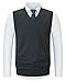 KTWOLEN Gilet da Uomo Inverno V-Collo Senza Maniche Gilet con Scollo V Panciotto Maglione Cardigan Canotte Pullunder Smanicato Pullover (Carbone, S)