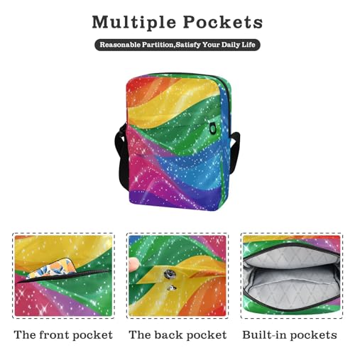 messenger bag for men cross body bag men Womens Purse Cross Body Adjustable Strap for Shopping Shopping- Pride Month A Rainbow Stripe2