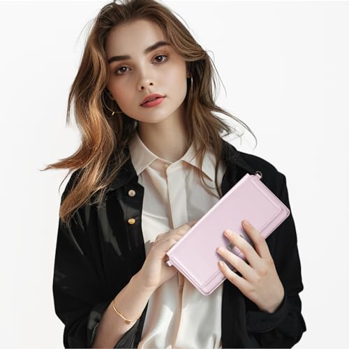 CaseMe Women Wallet RFID Blocking Multi Card Slots with Zipper Pocket Detachable Wristlet & Shoulder Strap3