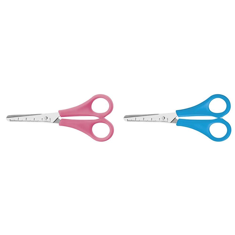 Westcott E-21591 00 Kids Scissor witch cm-scale, blunt tip, 5"/13 cm, pink &E-21592 00 Kids Scissor Witch cm-Scale, Blunt tip, 5"/13 cm, Blue