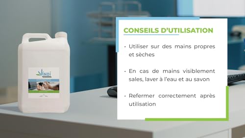Désinfectant Vindi 5L solution hydroalcoolique 76% pour éliminer virus et bactéries - 6