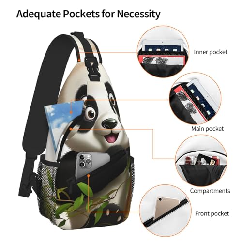 Bolso Sling Negro Unisex para Viaje y Senderismo miniatura 5