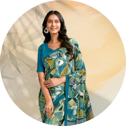 Image of Jaanvi fashion Women's Crepe Silk Saree with Unstitched Blouse Piece | Soft Lightweight Traditional Ethnic Wear Saree for Party, Wedding, Festival