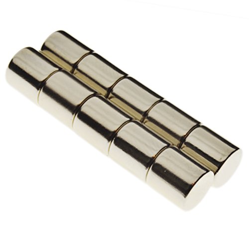 Power Magnet Store Imanes de neodimio, diseño de discos de 10 x 10 mm, muy fuertes, pack de 10