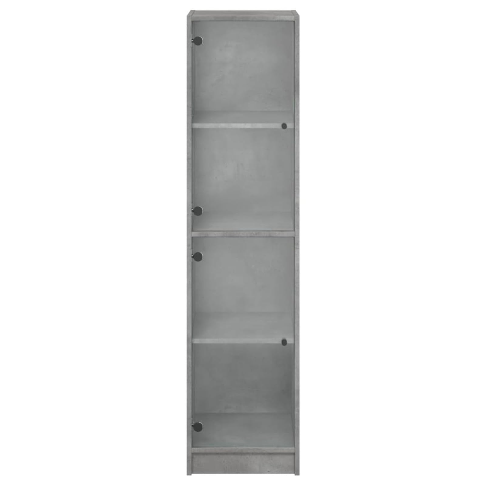 Homgoday Highboard mit Glastüren Betongrau 35x37x142 cm Hochschrank Buffetschrank Hochschrank Wohnzimmermöbel Konsolenschrank Display Freistehend Aufbewahrungseinheit Möbel