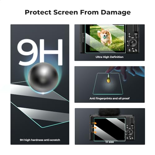 Image of K&F CONCEPT 3pcs Screen Protector Compatible with Sony ZV-1 /ZV-1 II /ZV-E10 Camera & Hot Shoe Cover, Ultra Clear Tempered Glass Screen Protector, Anti Scratch Bubble Free Ultra Resistant