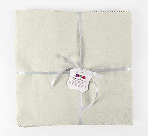 Soimoi 40 Stuck Massiver Weiß Baumwollstoff Quadratisch Vorgeschnitten Quilten Charm Quadrate 10-Zoll Cover