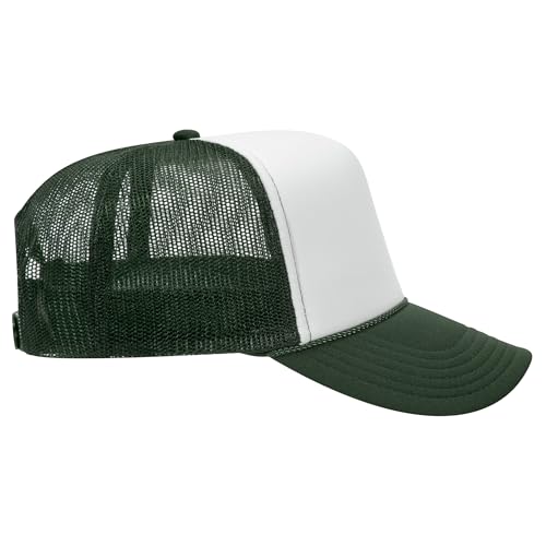Image of OTTO Polyester Foam Front 5 Panel High Crown Mesh Back Trucker Hats in 97, Bulk, Wholesale