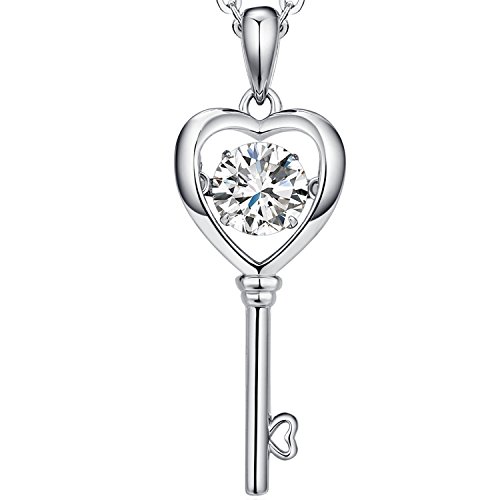 Kette Schlüssel,Halskette Schlüssel Damen Herz Schlüssel Kette,Kette mit Schlüssel 925 Sterling Silber Herz Schlüssel Anhänger Schmuck für Damen Frauen Schlüssel Halskette,Schmuck Schlüssel Silber Cover