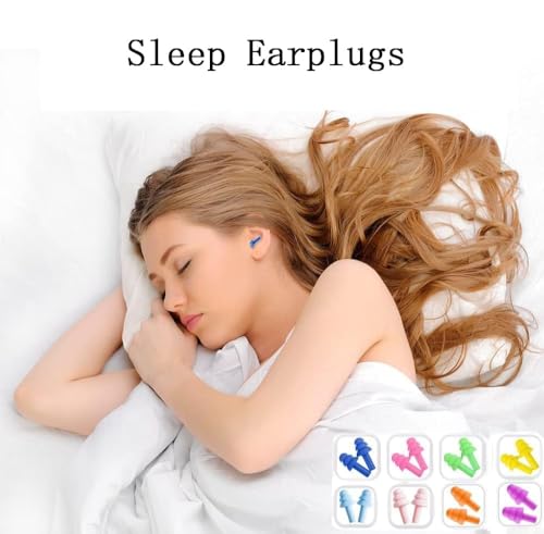 Image of Hyzone Soft Ear Plugs For Noise Reduction For Sleeping - 5 Pairs, For Sleeping, Swimming, Snoring, Concerts, Airplanes, Travel Ear Buds Reusable Earbuds - 5 Pairs, Random Colour
