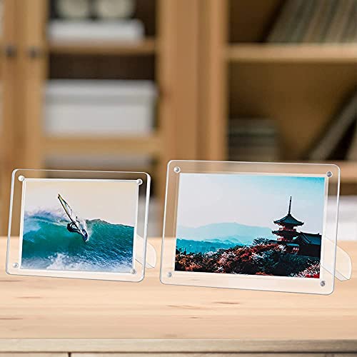 Ecoseao 4X6 Minimalist Picture Frame Acrylic Glass Photo Frame With Magnetic Desktop Display Horizontally Or Vertically #TOP5