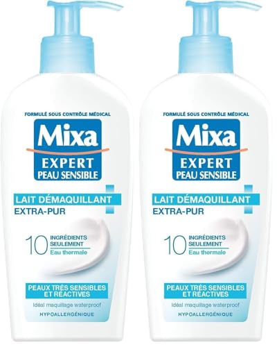 Mixa Expert Peau Sensible Lait Démaquillant Apaisant Extra-pur 200 ml (Lot de 2)