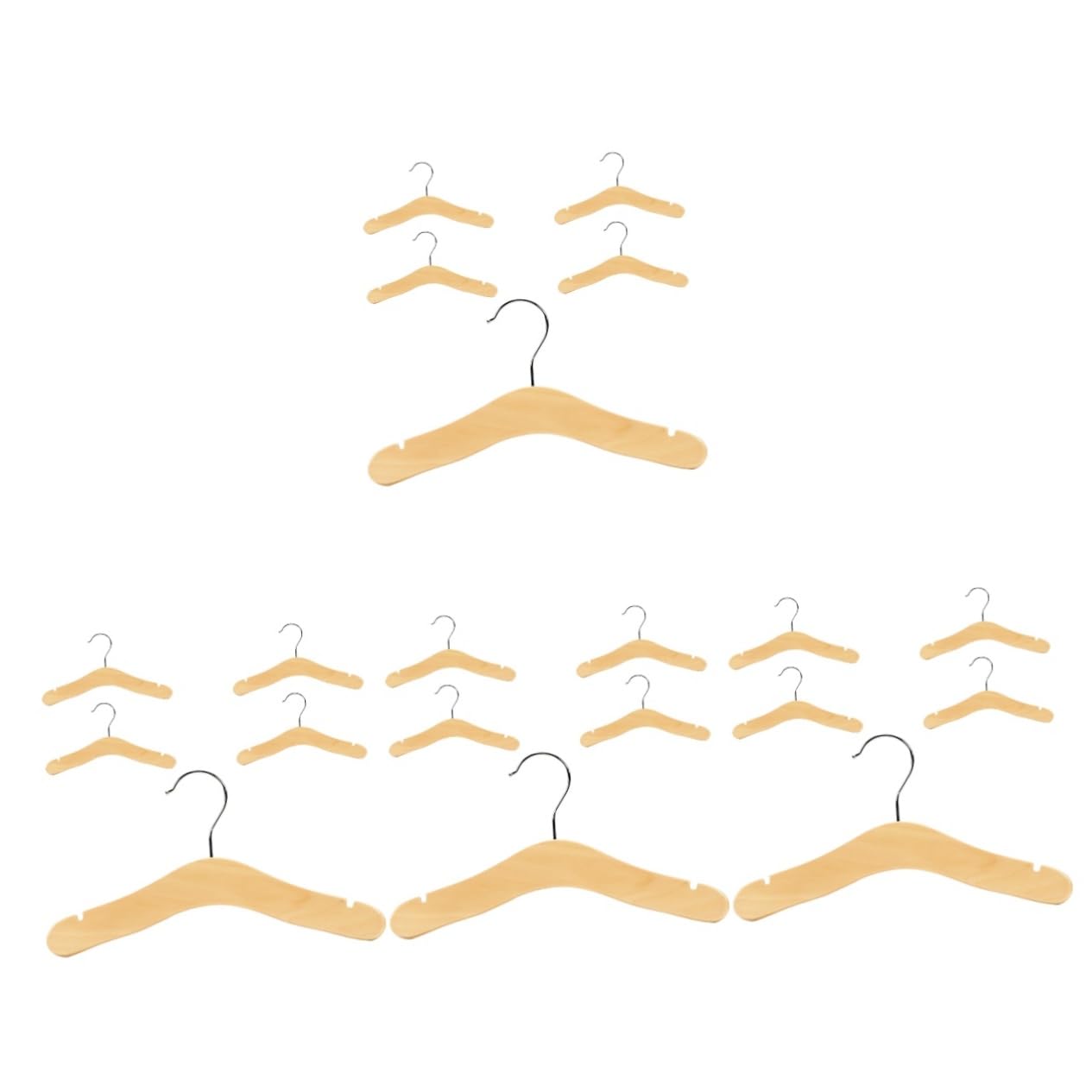 Ciieeo 4sets 5 Pcs Wooden Hangers for Clothes Skid Hangers Compact Design for Closet Smooth Finish for Easy Use for Clothes and Skirts 5pcs*4