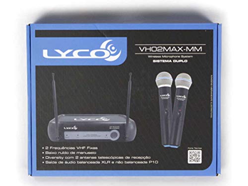 Microfone Duplo Sem Fio VHF Lyco VH02MAX-MM