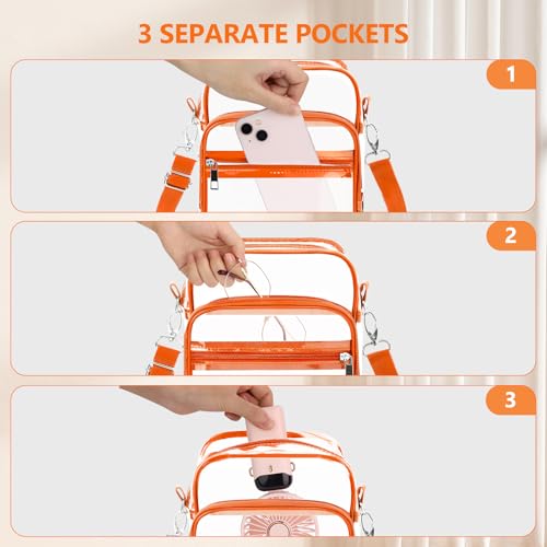 Blvornl Clear Crossbody Bag with Adjustable Shoulder Strap, Stadium Approved PVC Purse Bag, Messenger Bag4