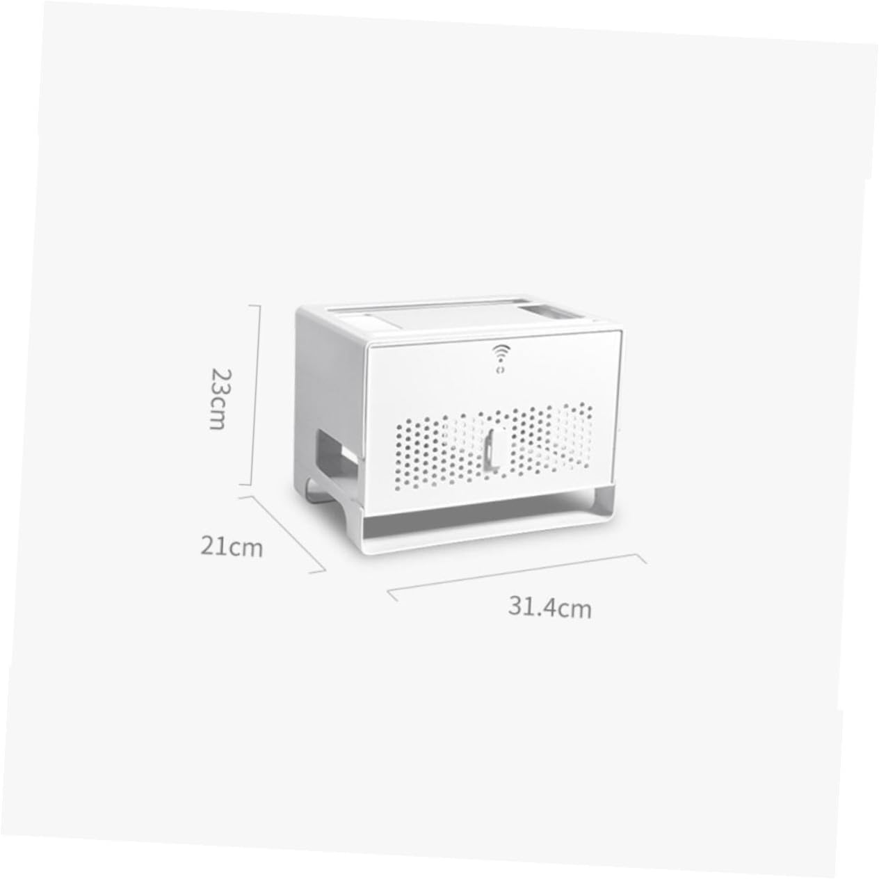 Contenitore Router Bianco Doppio Strato in Abs, Smontabile | Gestione Cavi Rete, Pannello Superiore Removibile, Schienale Traforato per Dissipazione, Uso Casa e Ufficio