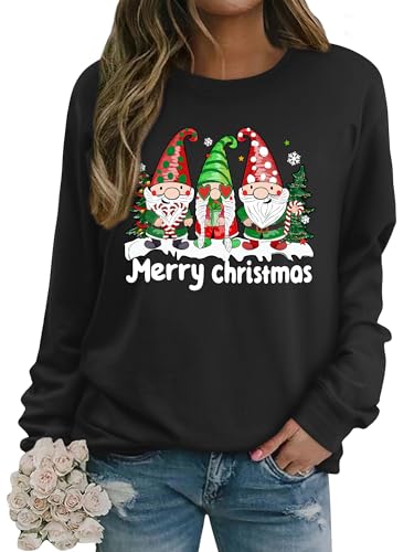 Dresswel Weihnachtspullover Damen Merry Christmas Sweatshirt Lustig...