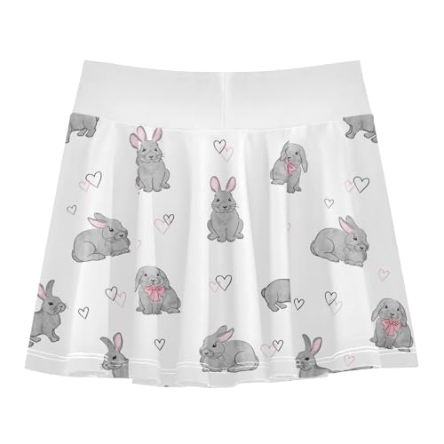 Girls Skorts High Waist Athletic Skirts with Shorts Bunnies Stretchy Teens Performance Tennis3
