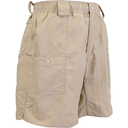 Aftco Bluewater M01L Long Traditional Fishing Shorts - Khaki - 38" #TOP3