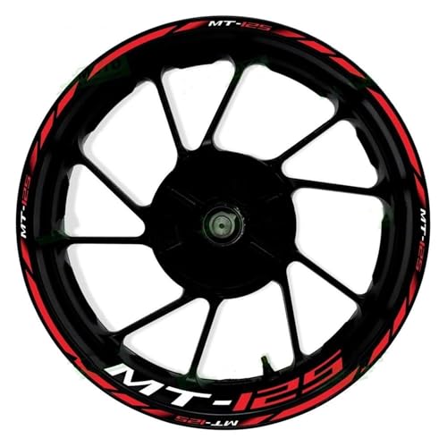 Felgen Aufkleber Reflektierende Felgenaufkleber Für Yamaha MT-125 MT125 MT 125 17 Zoll – wasserdichte Nabenaufkleber Motorrad Dekor Felgenaufkleber(Farbe 10)