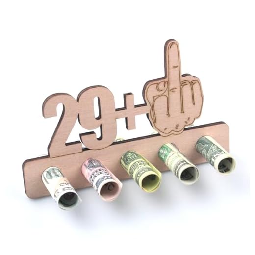 Regalo de 30 cumpleaños de Dinero de Madera 29 + 1 Dedo Medio,Decoración de 30 Cumpleaños Libro de Visitas de Madera 30 Años,Original Divertido 30cumpleaños para Amigos,Familiares