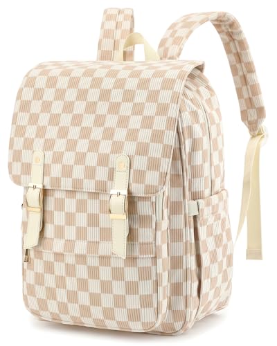 fufazfo Corduroy Laptop Backpack for Women, Fits 15.6 Inch Computer Bag, College High School Bookbag...