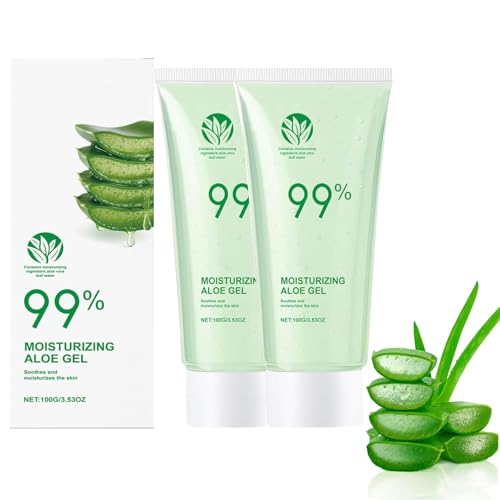 Gel di aloe vera, gel organico per viso e corpo, naturalmente idratante, lenitivo, cura della pelle idratante per viso e pelle sensibile (2)
