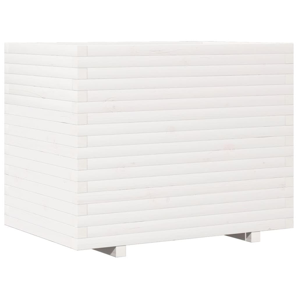 Jardinière de jardin blanche 90x60x72,5 cm grand bac à fleurs extérieur