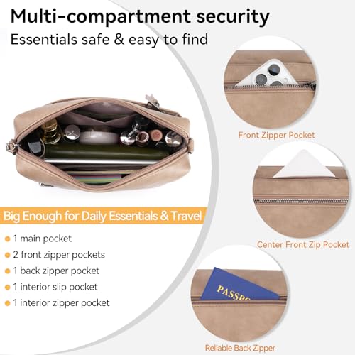 MEITRUE Crossbody Bags for Women, Vegan Leather Crossbody Purse Trendy Multi Pockets Shoulder Handbag with Tassel3