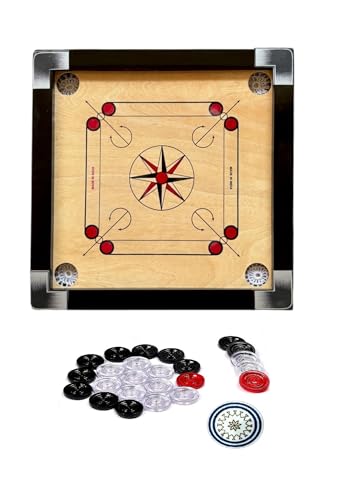 Image of Pro Play Priminum Wooden Carrom Board for Kids & Adults with Coins Striker and Boric Powder (Small Size 20 * 20 with 2 Coins Set)