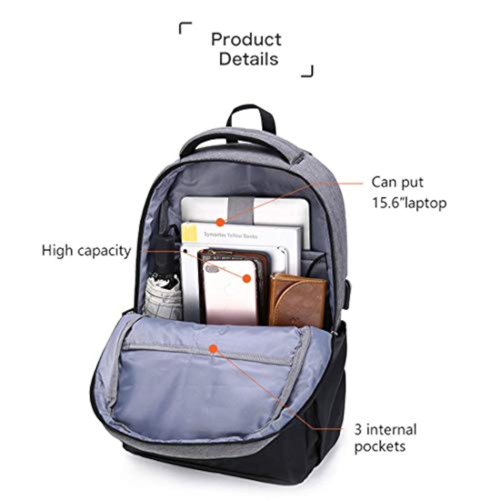 Business Travel Laptop Backpack in Premium Nylon Fabric