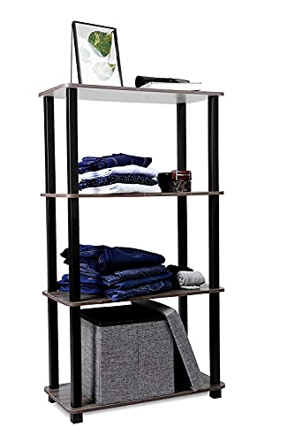 Image of Ash & Roh - Standing Floor 4 Tier Rack Wall Shelf for Home Office | Multipurpose Storage Shelves with Utility Storage for Home Decor (H-3.7 Feet|W-2 Feet|D-1 feet) (4 Tier PVC Rack)