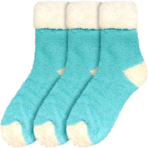 Image of BambooMN Women's Super Soft Fuzzy Socks, Polka Dot, Gradient, Snowflake, Featherlight Cuff - Assorted Colors