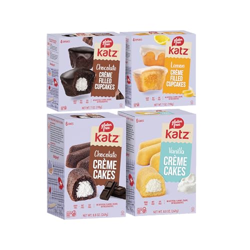 Katz Gluten Free Snacks Heavenly Creme Cake Variety Pack. Chocolate & Vanilla Creme Cake, Chocolate...