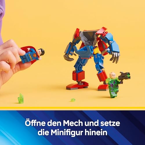 LEGO DC Superman Mech vs. Lex Luthor - Superhelden Spielzeug mit 2 Minifiguren - baubare Actionfigur mit beweglichen Armen… – Ansicht 3