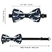 Supdreamc Fashion Adjustable Bow Tie for Men, 3D Printed Pre-Tied Necktie for Music Festivals, Raves and Theme Parties, Grey Sharks Blue Bowtie