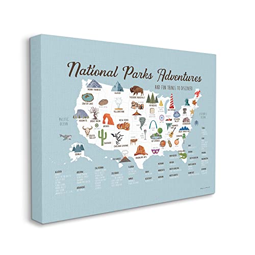 Stupell Industries National Parks Adventures Usa Map Canvas Wall Art, Design By Stephanie Workman Marrott #TOP1