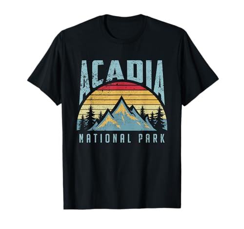 Acadia National Park Maine Mountains Retro T Shirt T-Shirt