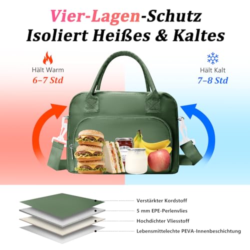 AOTM Kühltasche Klein Frauen Männer, 12L Lunchtasche mit Gurt für Arbeit – Ansicht 3