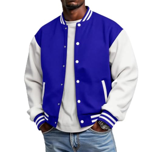 Men's Varsity Jacket Baseball Streetwear Fleece Oversized Cardigan - image 1