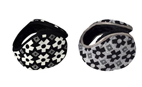 Peach Couture Womens Cozy Soft Warm Winter Beautiful Pattern Ear Muffs 2 Pack