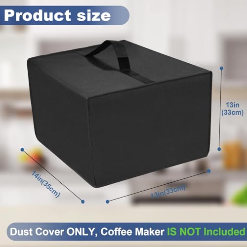NUENSS-ROR Coffee Maker Dust Cover for Keurig K-Duo/for Keurig K-Elite Single Serve Coffee Maker for Hamilton Beach 2-Way Drip Coffee Machine, Dust Cover With Aluminium foil Lining (Black) by NUENSS-ROR - Image 3